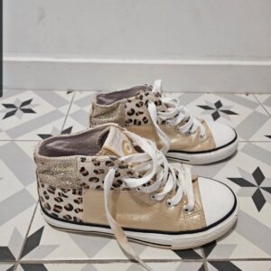 Zapatillas Conguitos leopard print doradas / Botín niña Talla 34