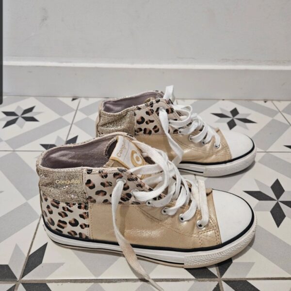Zapatillas Conguitos leopard print doradas / Botín niña Talla 34