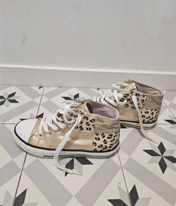 Zapatillas Conguitos leopard print doradas / Botín niña Talla 34