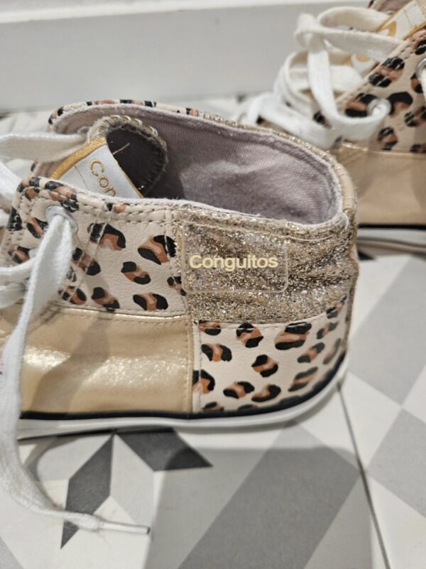 Zapatillas Conguitos leopard print doradas / Botín niña Talla 34