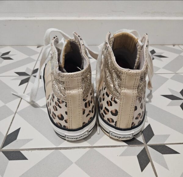 Zapatillas Conguitos leopard print doradas / Botín niña Talla 34